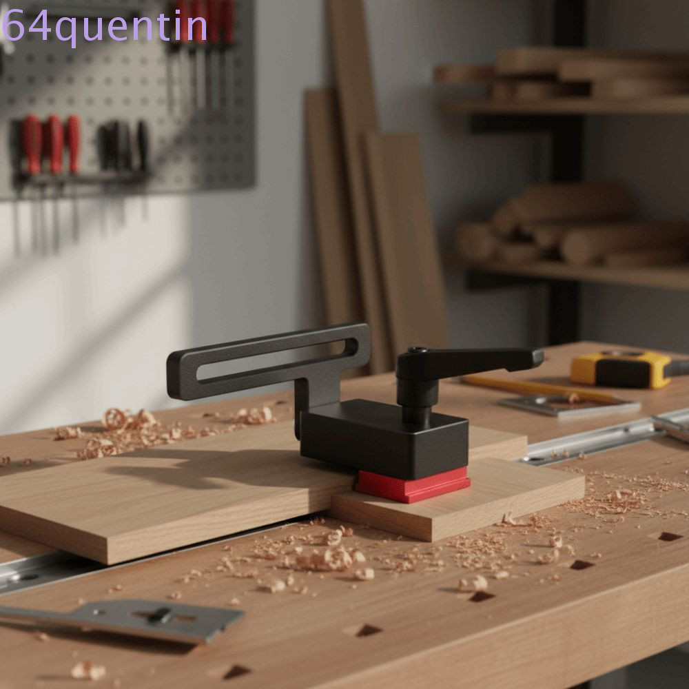 QUENTIN Miter Track Stop, อลูมิเนียมอัลลอยด์ก่อสร้างล็อคกลไก T Track Stop Block, Precision Jig Stand