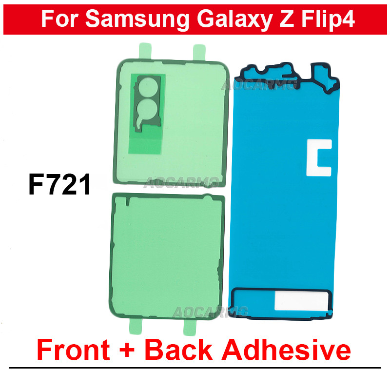 กาวปกหลังสําหรับ Samsung Galaxy Z Flip 4 Flip4 F721 หน้าจอ LCD + สติกเกอร์ด้านหลังกาวเทป