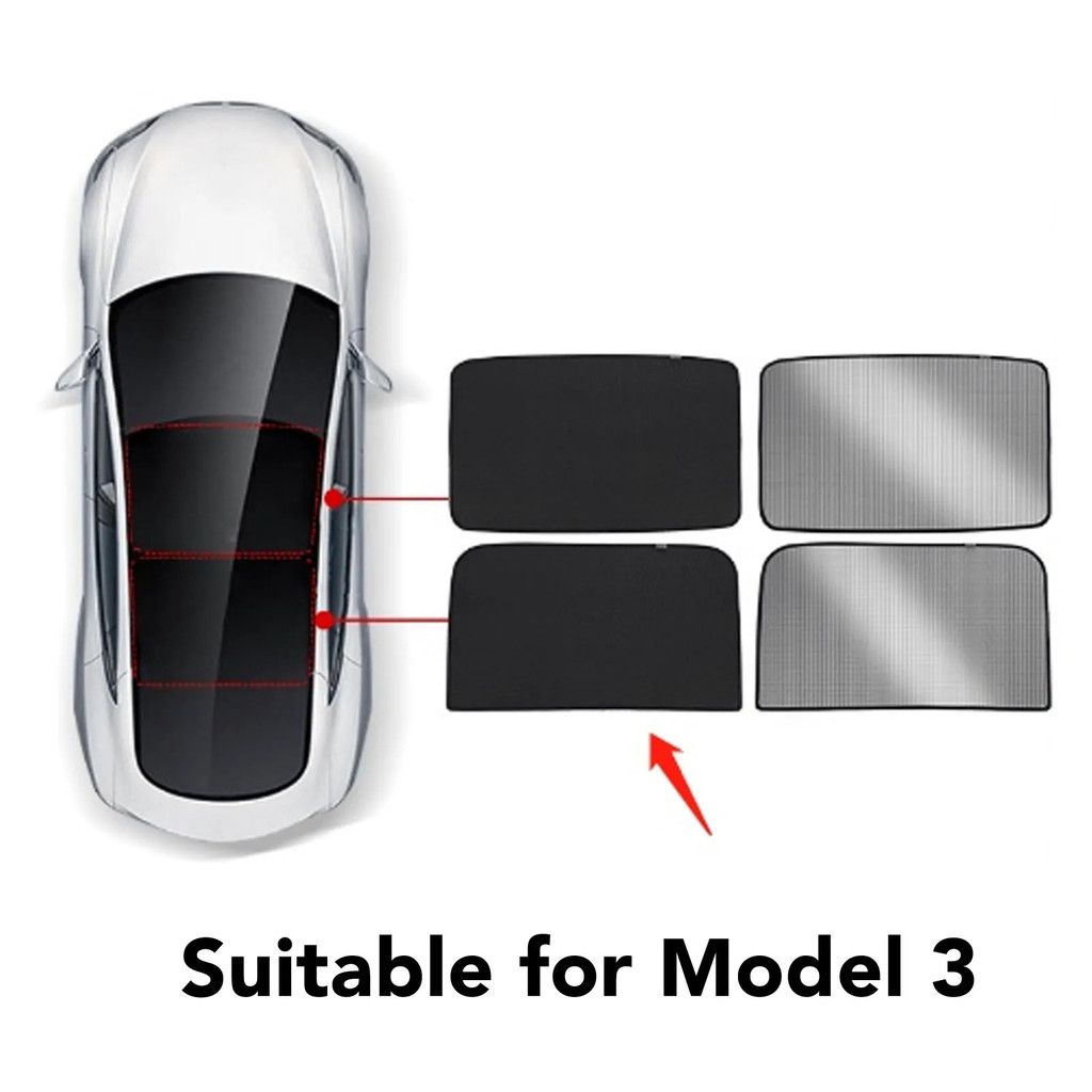 for Tesla Model 3 Upgraded Sunshade Car Sunroof Shade Heat Insulation UV Protection Split Accessorie