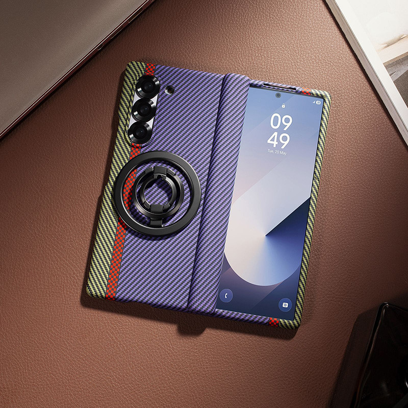 สําหรับเคสโทรศัพท์ Samsung Galaxy Z Fold 7 พับ 76543 เคสลายเคฟล่าวงเล็บฟิล์ม พับ 7 anti drop shell