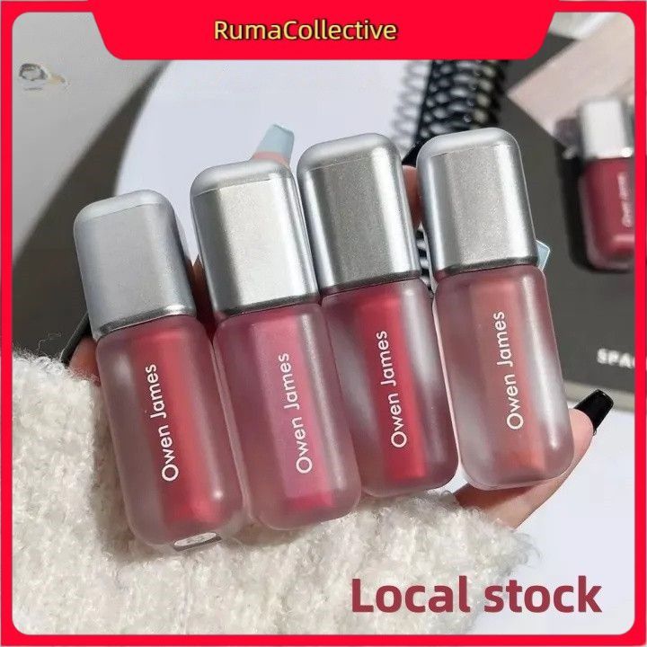 【จัดส่งภายใน 2-3 วัน】 【สินค้าพร้อมส่งในประเทศ】ลิปกลอสเนื้อแมตต์ติดทนนาน Owen James สูตรธรรมชาติ สำหร