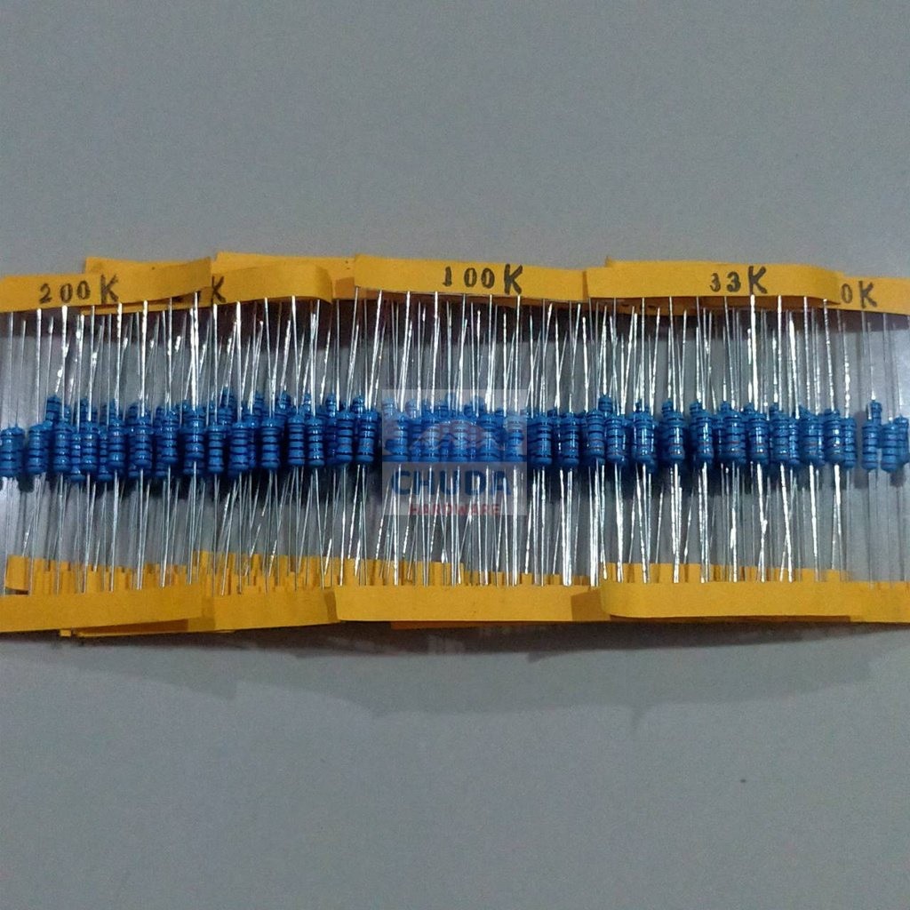 (5 ตัว) ตัวต้านทาน 1/2W ขนาด 1K ถึง 91K ตัว R รีซิสเตอร์ Resistor ฟิล์มโลหะ Metal Film 1/2W 0.5W 1% 