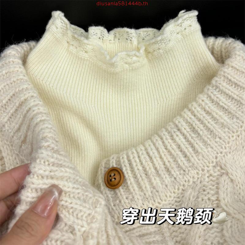 Oni.Shop_Thermal Sweater with Stylish Ruffle Collar and Ruffled Sleeves in 4 Standard Feminine Colou