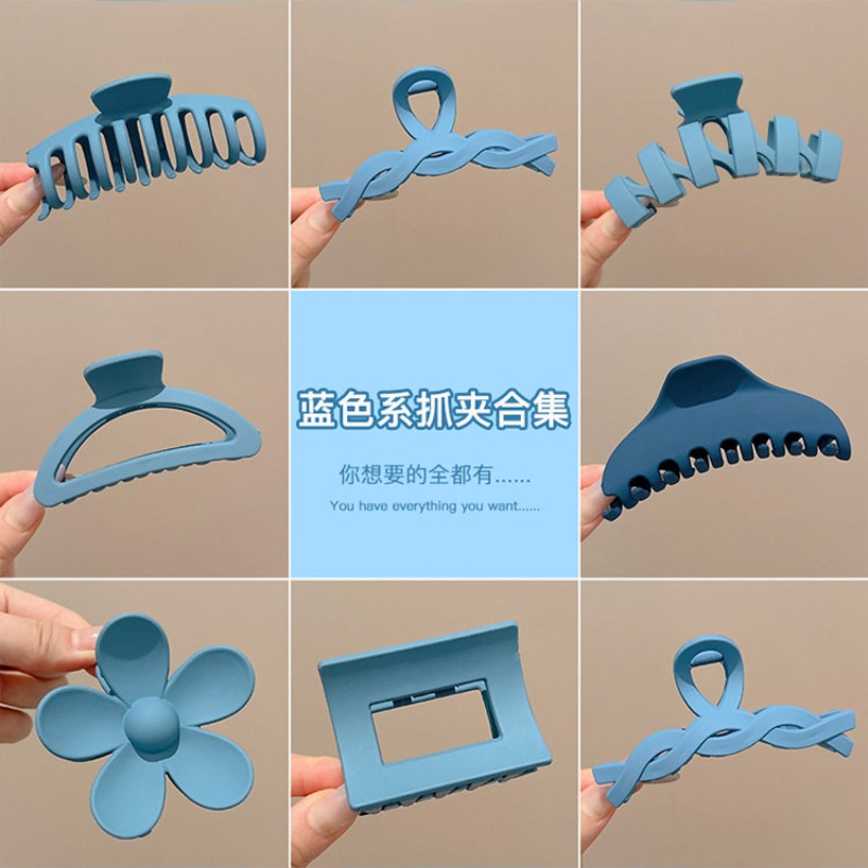 Klein Blue Hair Clamp Womens Large Shark Clip Headgear