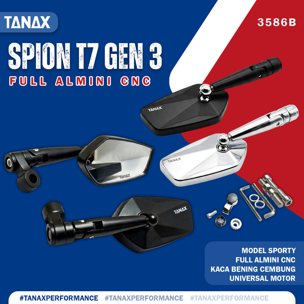 BANAX T7 GEN 3 Chrome Black กระจกนูนสากล