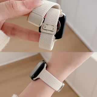 Slim Magnetic Nylon สําหรับ Xiaomi Redmi Watch 6 5 4 3 Active Smartwatch Band สายรัดข้อมือยืดหยุ่นสําหรับ Redmi Watch 5 Lite ผู้หญิงอุปกรณ์เสริม