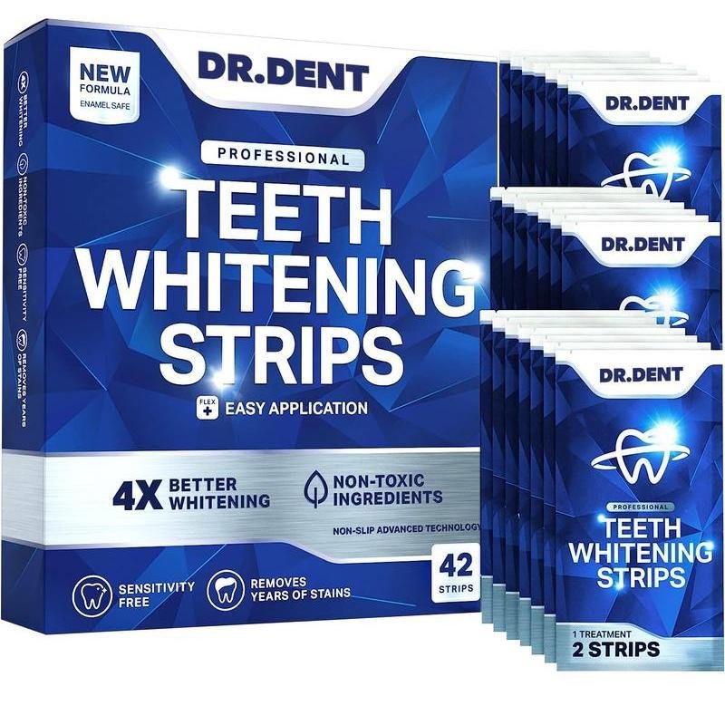 DRDENT Teeth Whitening Strips - 21/7 Whitening Sessions - Safe for Enamel - Non Sensitive Teeth Whit