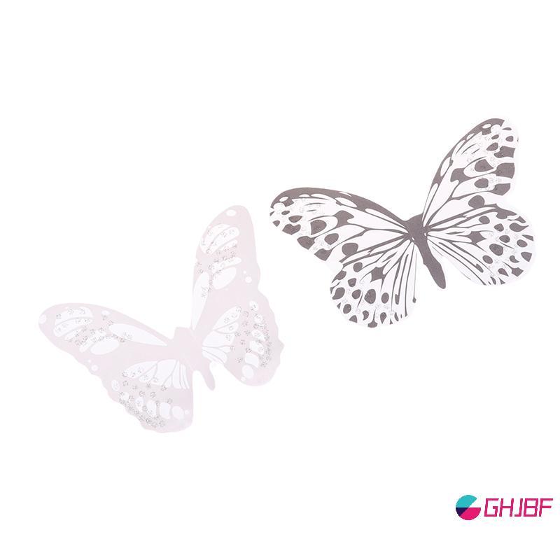 GHJBF] 18 ชิ้น/คอมพิวเตอร์และคริสตัลสีขาว Butterflaies สติ๊กเกอร์ติดผนังที่สวยงาม Butterflaies Art D
