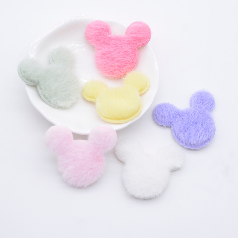 24 ชิ้นเบาะ Plush หัวเมาส์ Appliques สําหรับ DIY Headwear กิ๊บติดผมอุปกรณ์ตกแต่งเสื้อผ้าเด็กหมวกกางเกงขายาวเย็บแพทช์