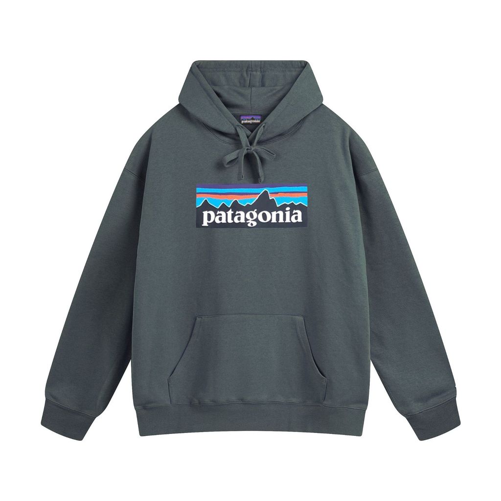 Patagonia patagonia patagonia เสื้อกันหนาวมีฮู้ดผู้ชาย Street สวมใส่หลวมขนาดใหญ่ Sunset พิมพ์ Terry 