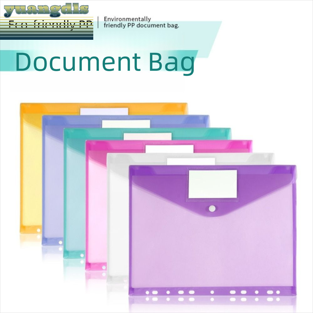 YUANG 6 pcs Binder โฟลเดอร์,พลาสติก A4 Binder กระเป๋า, Perfect Snap ปิด 11 หลุม Punched กระเป๋าโฮมออฟฟิศ