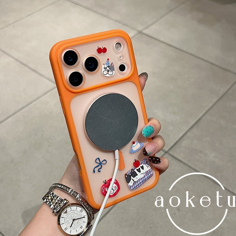 กรอบเลนส์ที่ถอดออกได้สร้างสรรค์ ทําเอง สติกเกอร์สุนัขแม่เหล็กผิวตรวจจับเคสโทรศัพท์เหมาะสําหรับ ไอโฟน 13 14 15 16 17 มือโปร สูงสุด กึ่งโปร่งใสรวมทุกอย่างซิลิโคนป้องกันการตกฝา - รูปที่ 7