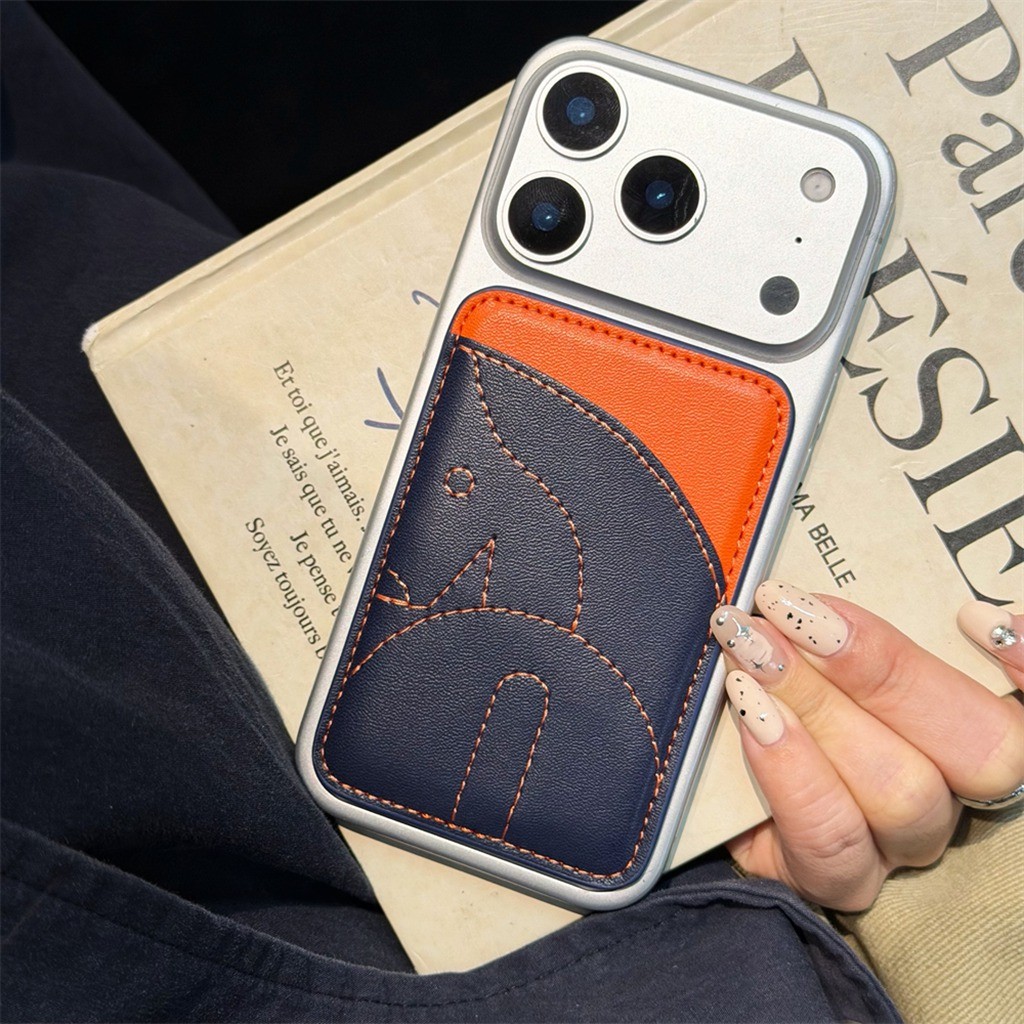 Magnetic Attraction Card Holder PU หนัง All-match แฟชั่น Horser รูปแบบคู่การ์ดอุปกรณ์เสริมสําหรับ Naked โทรศัพท์มือถือ Magsafe ฝาครอบแท็บเล็ต ราคา ถูกที่สุด ดีลบีเคเค แกลเลอรีภาพที่ 6