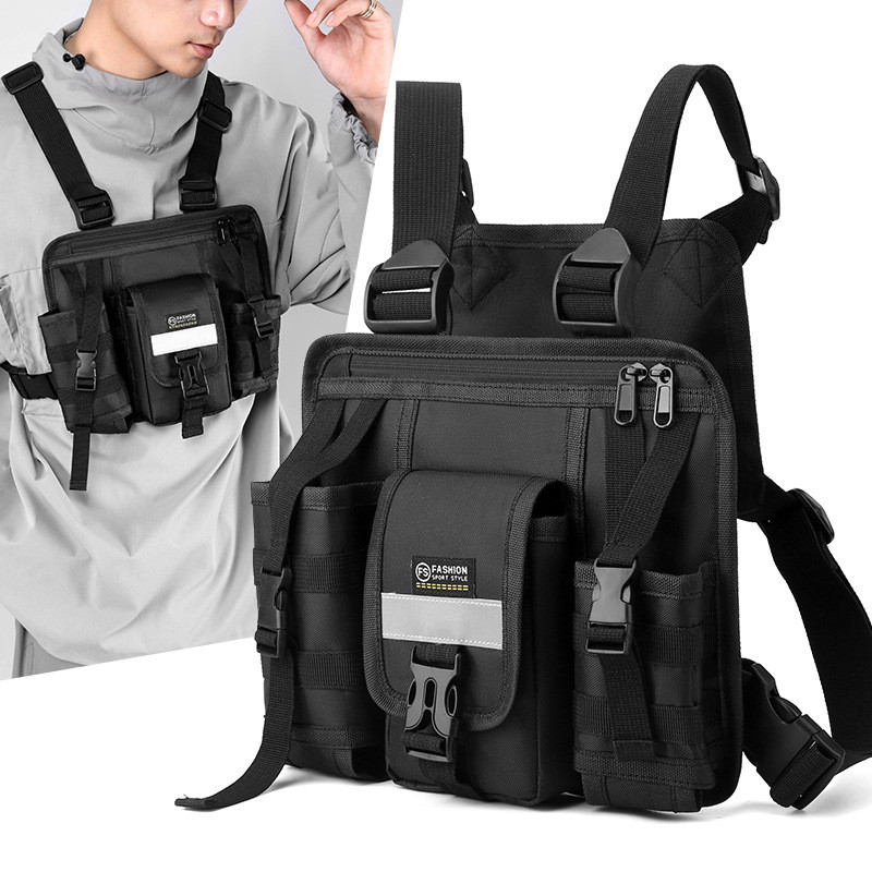Street Wear Bag Functional Vest Bag Wholesale Casual Unique Bag Vest Bag Men Multi-Compartment Tooli