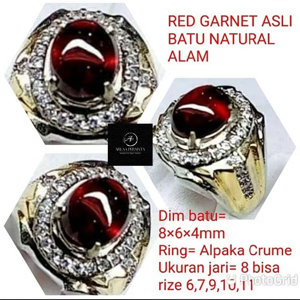 RED GARNET STONE RING หินธรรมชาติของแท้