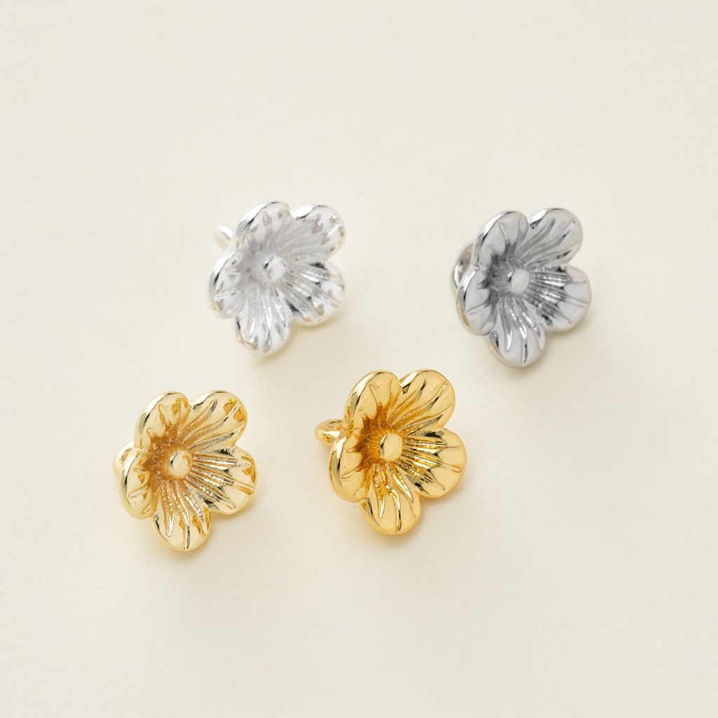 St.kunkka 2 ชิ้น ชุบทอง 18K แท้ จี้ดอกลิลลี่แห่งหุบเขา งานละเอียดมินิมอล สำหรับทำสร้อยคอไข่มุก ต่างหู DIY อะไหล่เครื่องประดับ - รูปที่ 4