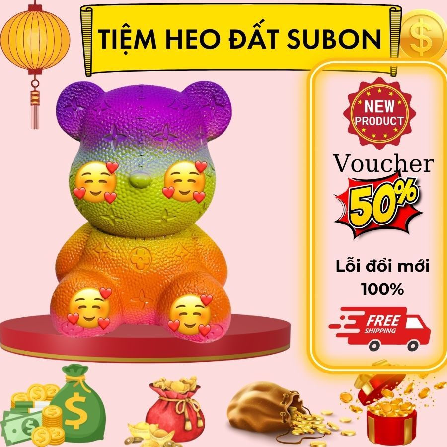 SUPER CUTE 7-COLOR BEAR PIGGY BANK - SUBON PIGGY BANK SHOP