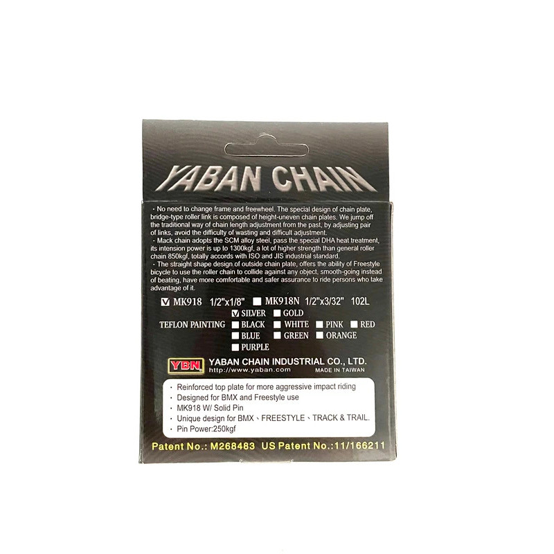 YBN BMX โซ่จักรยาน Half-Link ความเร็วเดียว MK918 102L เหมาะสําหรับจักรยานความเร็วเดียวเช่นจักรยานเกี