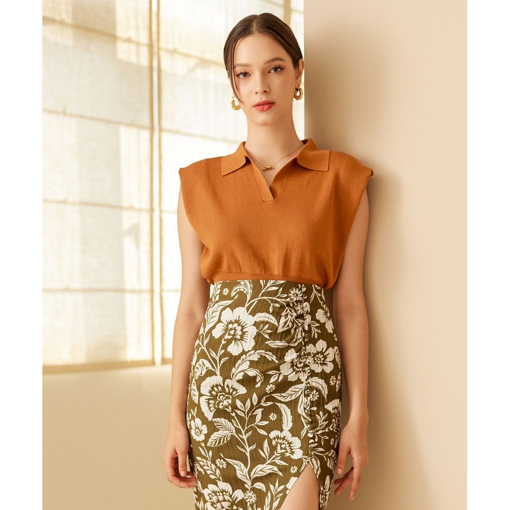 เสื้อกล้ามเนื้อถัก HV Clyde - Bourbon