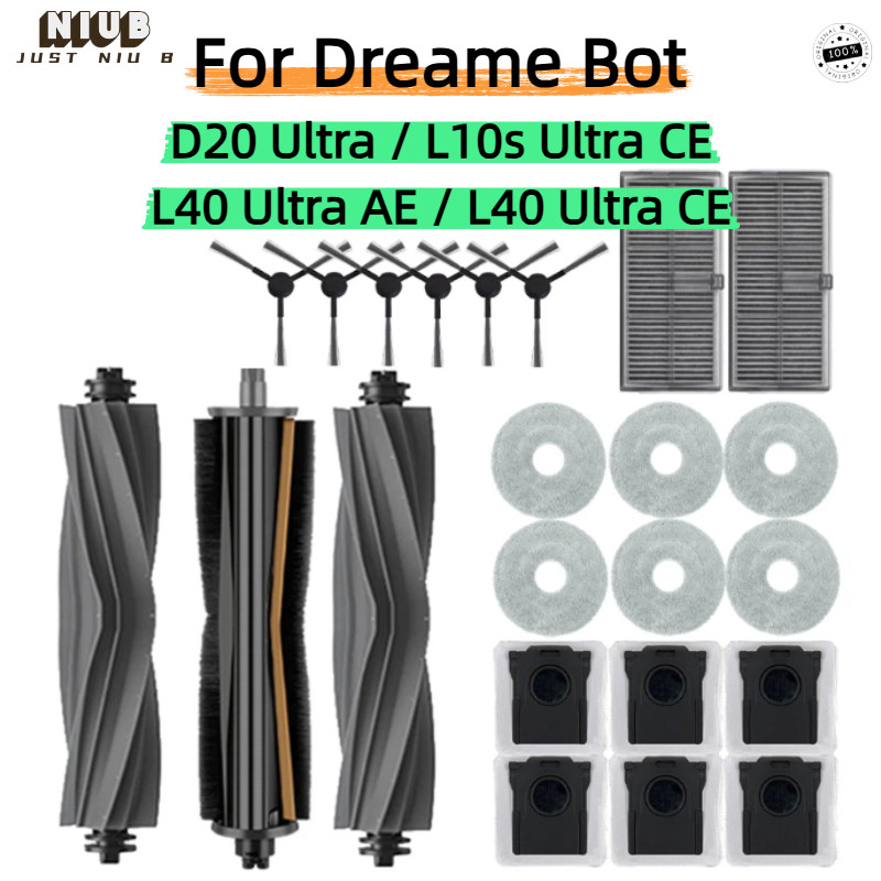 สําหรับ Dreame bot D30 Ultra / D20 Ultra / L10s Ultra CE เครื่องดูดฝุ่นหุ่นยนต์หลักแปรงด้านข้าง Mop ผ้า Hepa กรองถุงเก็บฝุ่นอะไหล่