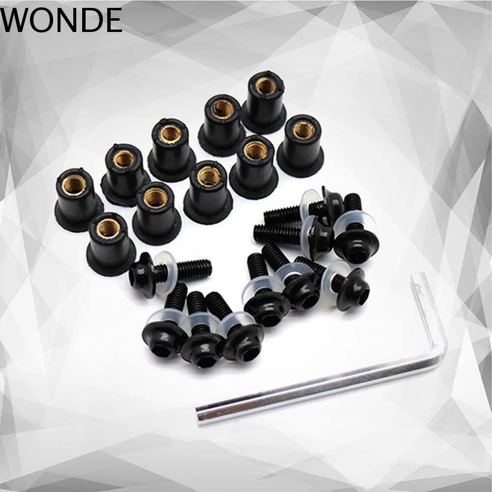 WONDE สกรูยึดกระจกหน้ารถ Honda 10PCS Yamaha Kawasaki พร้อมกระจกหน้ารถมอเตอร์ไซค์ wrentch