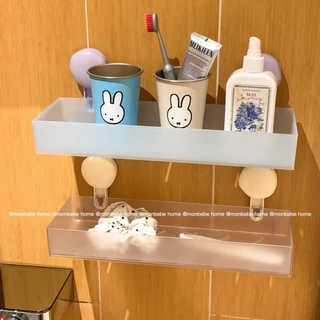 ชั้นวางของ ชั้นวางของติดผนัง insชั้นวางของ ถ้วยดูดซิลิโคน ใช้ซ้ำได้ พร้อมส่ง
