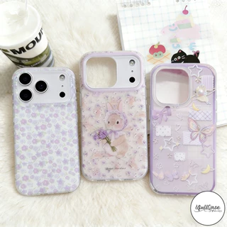เคสไอโฟน11 16 17เคส IMD ลายดอกไม้-กระต่าย น่ารัก สำหรับ IPhone 11 14 17 13 Air 16 12 15 Pro Max X XR 7 8 15 16 Plus SE