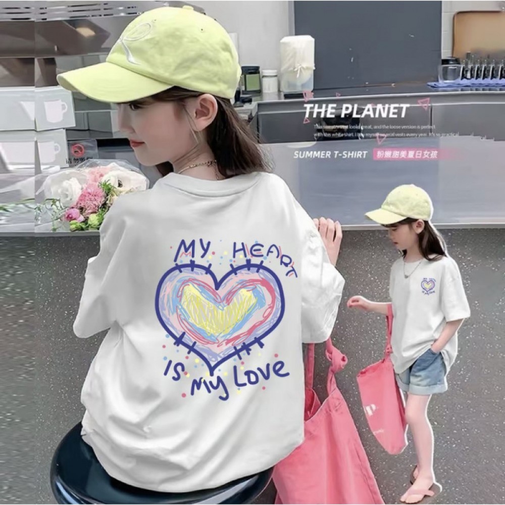 สต็อกการ์ตูนฤดูร้อนเด็กหญิงเสื้อยืดแขนสั้นเด็กหญิงเสื้อยืดเกาหลีเสื้อฤดูร้อนน่ารัก ✨indiana233.th✨