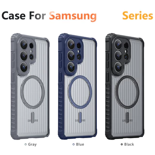 SAMSUNG เคสโทรศัพท์แม่เหล็กโปร่งแสงสําหรับSamsung Galaxy A57 A37 S26 S25 S24 S23 S22 Ultra Plus S21 S20 FE A17 A07 A56 A36 A17 A07 5G 4Gปลอกกันกระแทกหรูหรา