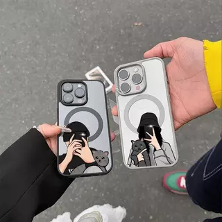✨Snap&Co✨คู่รักบุคลิกภาพ สำหรับ iPhone17 16PLUS 13pro 7p 11 15 14 13 12 Pro MAX 7 8 14 Plus XS MAX เคสโทรศัพท์กันกระแทก