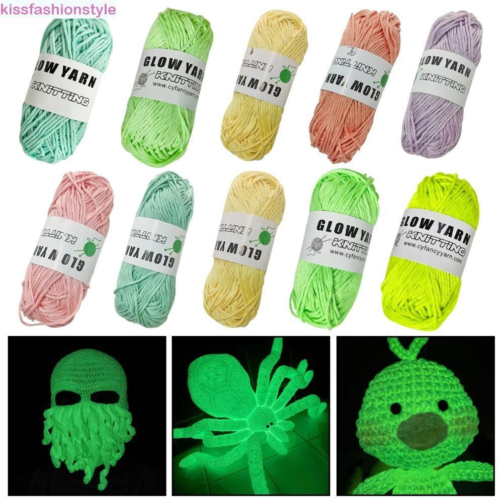 KISSFASHIONSTYLE 50g/roll Luminous Chunky Yarn, DIY Hand Craft Glow In The Dark Glowing Yarn, Skin-f