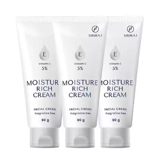 1แถม1 ของแท้ ศิริราช ครีมบำรุงผิวหน้า วิตามินอี 5% Moisturizer rich cream Vitamin E มอยซ์เจอร์ ริช ให้ความชุ่มชื่น 90ML