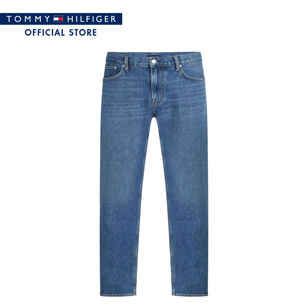 Tommy Hilfiger กางเกง ผู้ชาย รุ่น MW0MW38815 1A9 - สียีนส์ ทรง Tapered