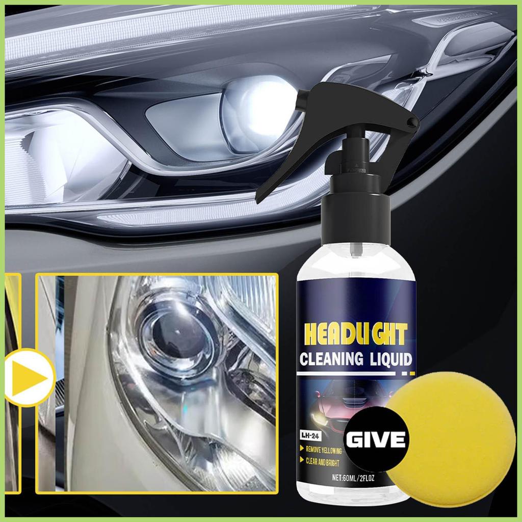 น้ํายาทําความสะอาดไฟหน้า 60ml ฟื้นฟูไฟเหลืองให้ใสสําหรับ ing abrtedth