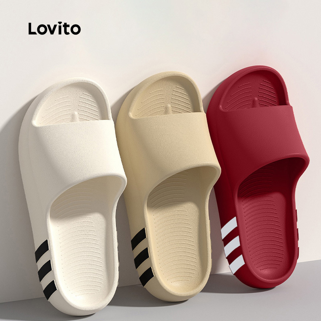 Lovito รองเท้าแตะลำลองพื้นนุ่ม สวมใส่สบายแต่ดูดีมีสไตล์ ใช้งานได้หลากหลาย เหมาะสำหรับใส่ไปทำงาน สีขาว สำหรับผู้หญิง LFA112003