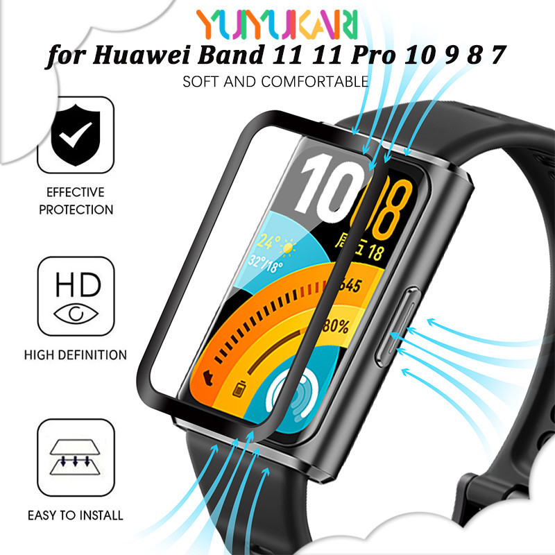 ฟิล์มแก้วนุ่ม / 9D สำหรับ for Smarwatch Huawei Band 11/11 Pro / Huawei Band 10 9 8 7 อุปกรณ์เสริมป้องกันหน้าจอ