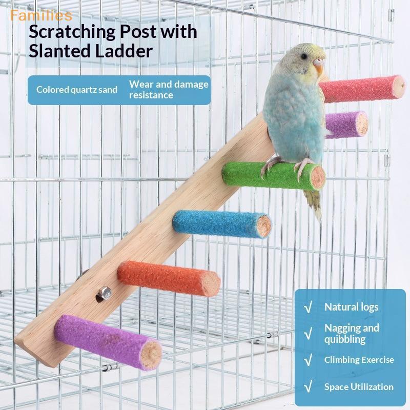 ครอบครัว> /6/8Step Bird Climbing บันไดนก Frosted Pole Parrot Claw บดฟันบดเสาขาตั้งของเล่น Interactive Bird อุปกรณ์เสริมดี