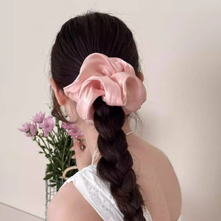 ยางรัดผมแบบตาข่าย สีพื้นเรียบหรู ประกายมุก เหมาะสำหรับทรงผมมวย เรียบง่าย มีสไตล์