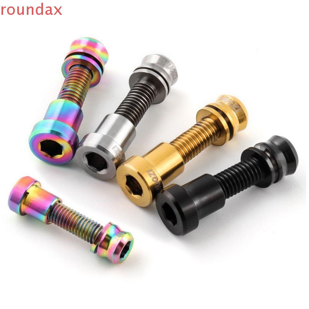 ROUNDAX จักรยาน Handlebar Stem ล็อค Bolt, Fixing Bolts M5*17 มม.จักรยาน Stem Fixing Nut, ล็อคจับสกรู Ti Bolts อลูมิเนียม M5x19 มม.จักรยานล็อคสกรู Fastener พับ