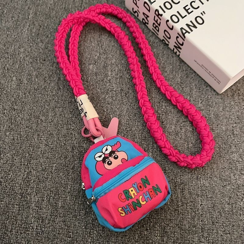 นักเรียนสาวประณีตการ์ตูน Shin-Chan กระเป๋าเส้นทแยงมุมยาวเชือกเคสโทรศัพท์กล้อง ccd Halter คอ Anti-Los