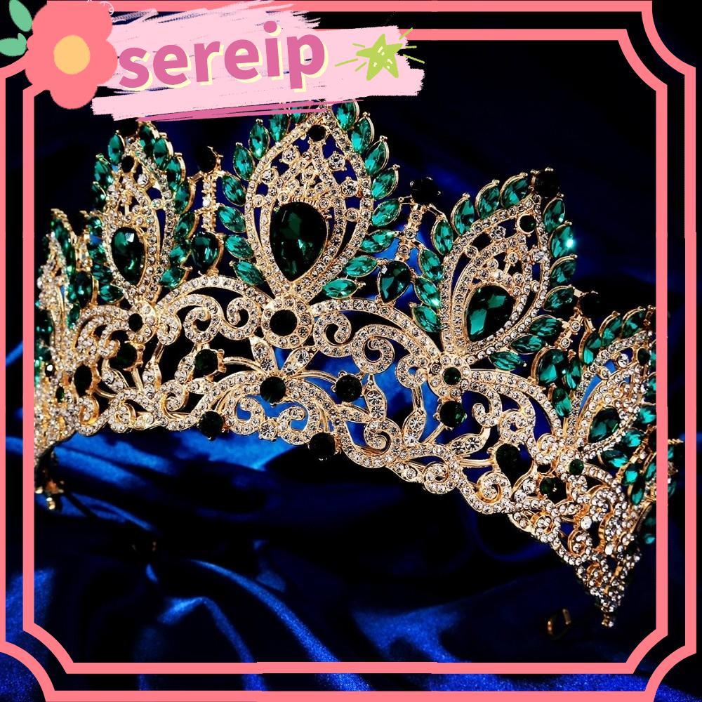 SEREIP Princess Wedding Tiara, Luxury Headwear Queen Crown, คุณภาพสูง Big Diadem Elegant Princess Cr