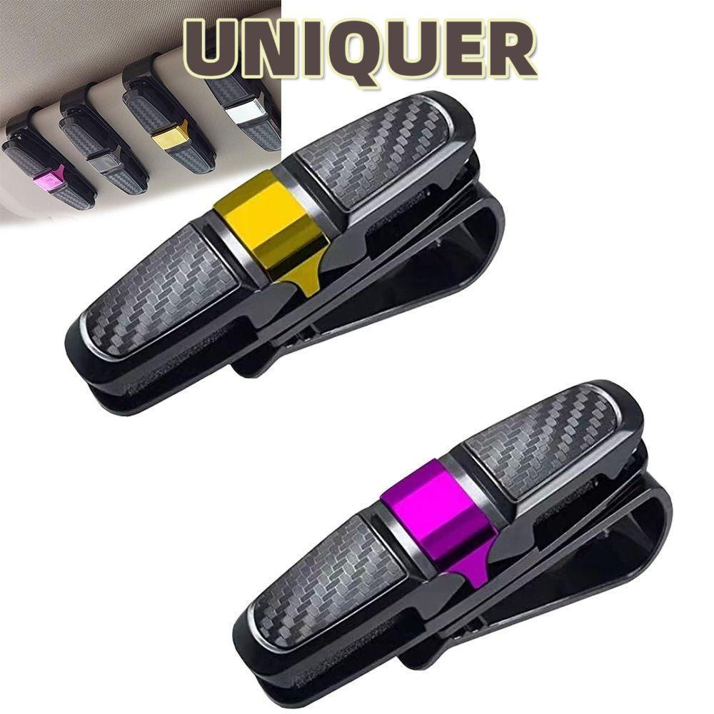 UNIQUER ยูนิเคร์ ที่ใส่แว่นกันแดดในรถยนต์,พร้อมคลิปบัตรตั๋วใช้งานง่ายแว่นตากันแดดรถยนต์คลิปแว่นตา,ร้อนหมุนได้180องศาอุปกรณ์บังแดดรถยนต์ใช