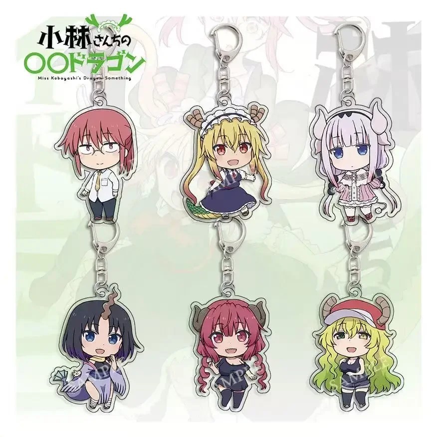 KOBAYASHI อะนิเมะพวงกุญแจ Miss Kobayashis Dragon Maid Kobayashis Dragon Maid อะคริลิค Tohru Kanna กร