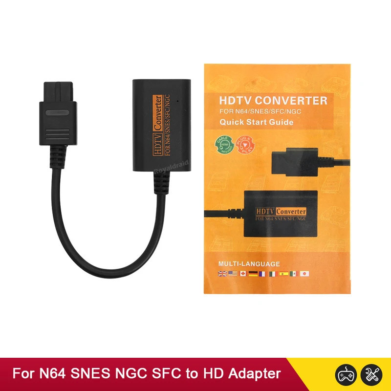 สําหรับ N64 ถึง HDMI-ใช้งานร่วมกับ HDTV อะแดปเตอร์แปลงสําหรับ N64/Gamecube/SNES/GC Plug Play Full Di