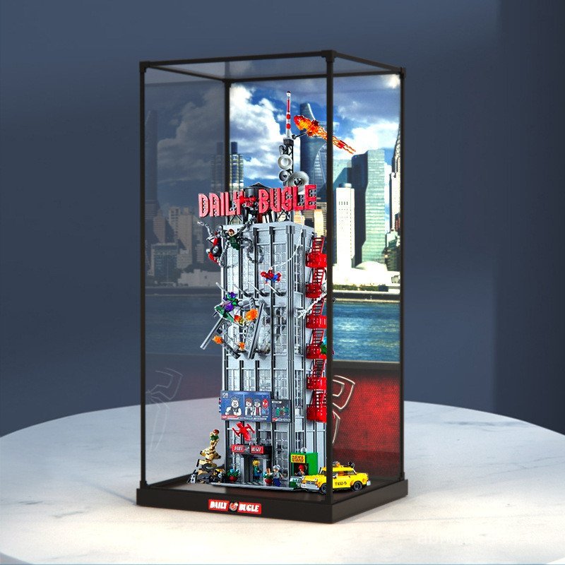 ป้องกันฝุ่น Le Building Block Horn กล่องอะคริลิคโลหะผสม Weigao รุ่นการ์ตูน Building Display กรอบทุกว