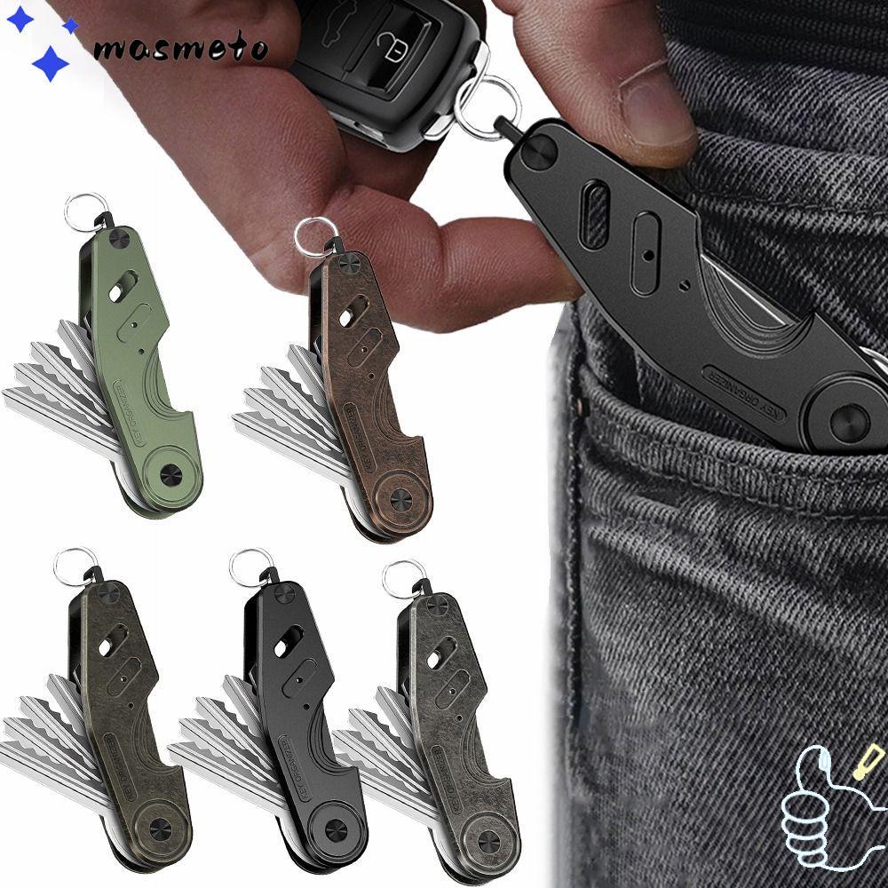 MASMATO Key Organizer, Compact Holds 2-6 Keys Key Holder, Metal Aluminium Alloy Minimalist Keys Fob