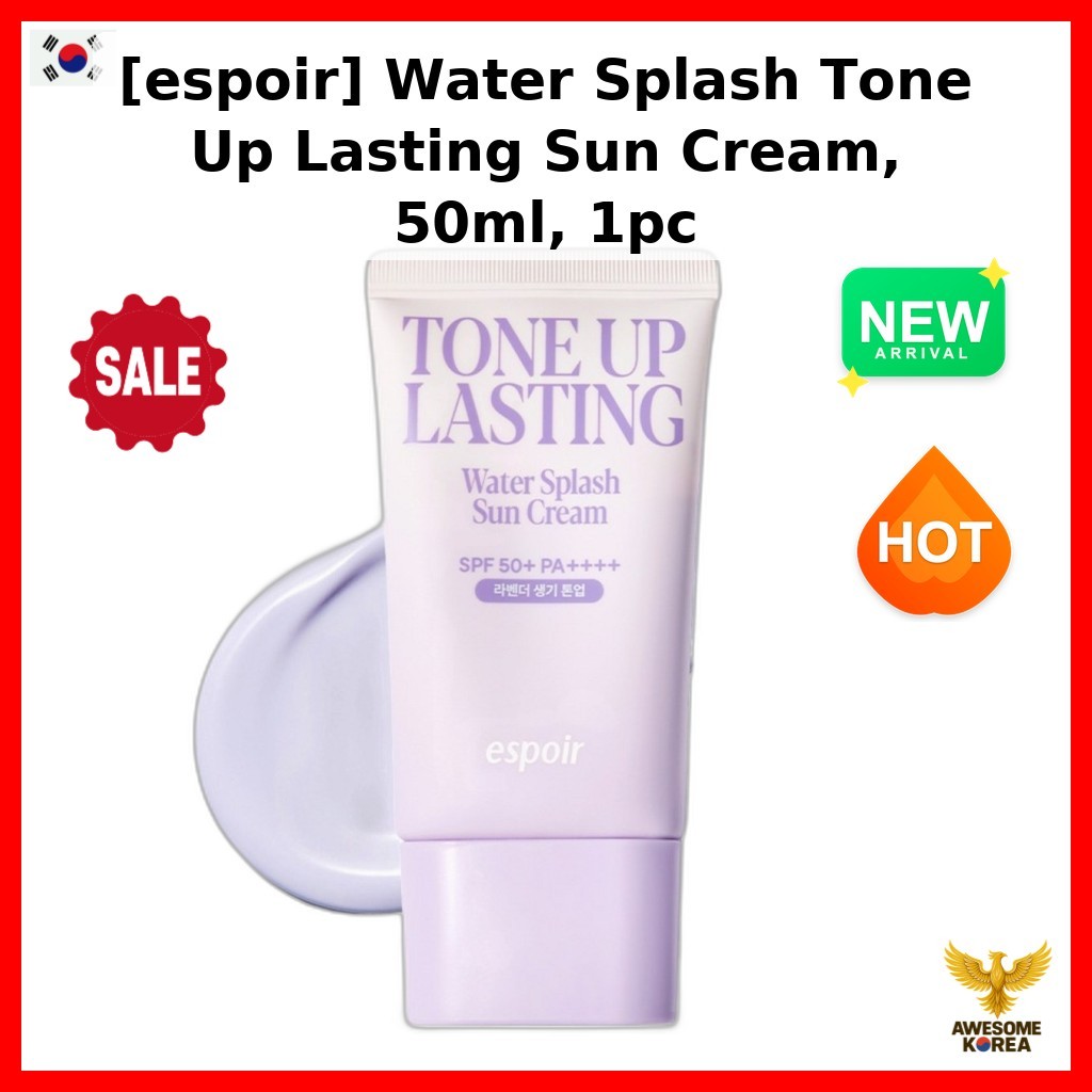 [espoir] Water Splash Tone Up Lasting Sun Cream, 50ml, 1 ชิ้น / Korean Sun Cream / Tone-Up Coverage by AwesomeKorea