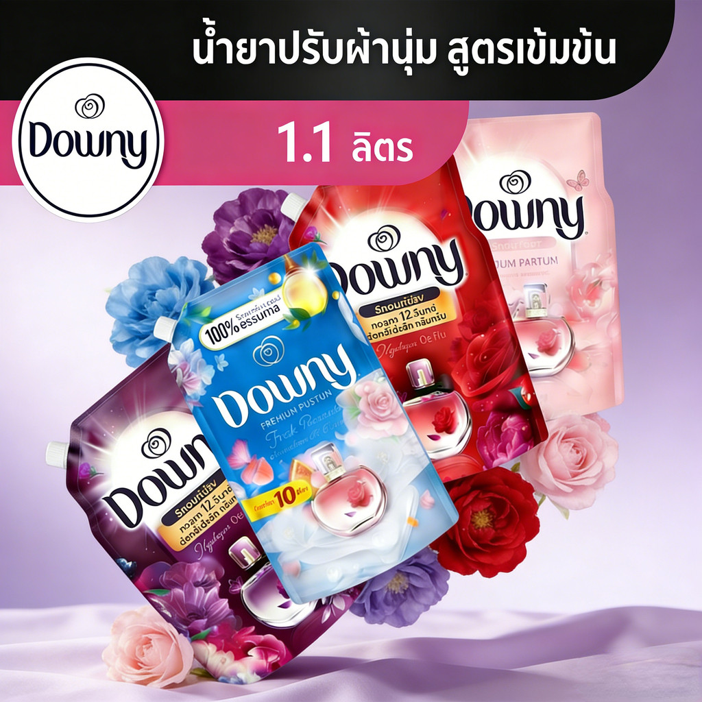 สูตรเข้มข้นสูง ปรับผ้านุ่มเพียงครั้งเดียว กลิ่นหอมติดทน 72 ชั่วโมง ล้างง่ายไม่ทิ้งคราบ