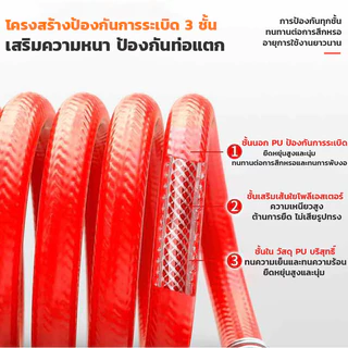 MUSCLE COW แบบสปริง สายลม แบบสปริง PU AIR HOSE ขนาด 5x8 mm. 8เมตร-12 เมตร (สีส้ม)
