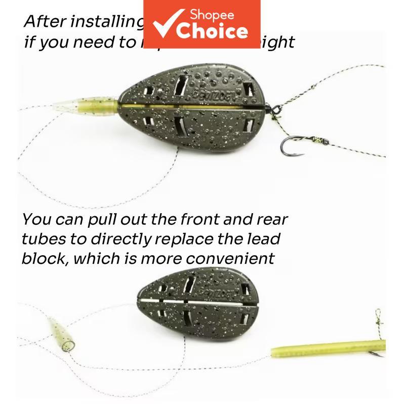 ชุด Inline Method Feeder หนักพิเศษ – กรงเหยื่อโลหะผสมสังกะสีพร้อมแม่พิมพ์ สําหรับการตกปลาคาร์พตีไกล
